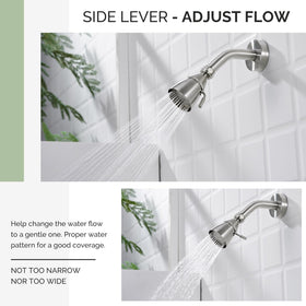 Angle Simple lever control allows softer water flow during comfortable rinses
