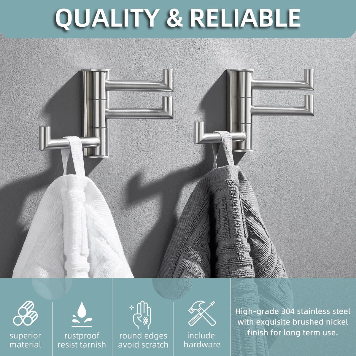 Angle Simple wall-mount installation with included screws for secure mounting.