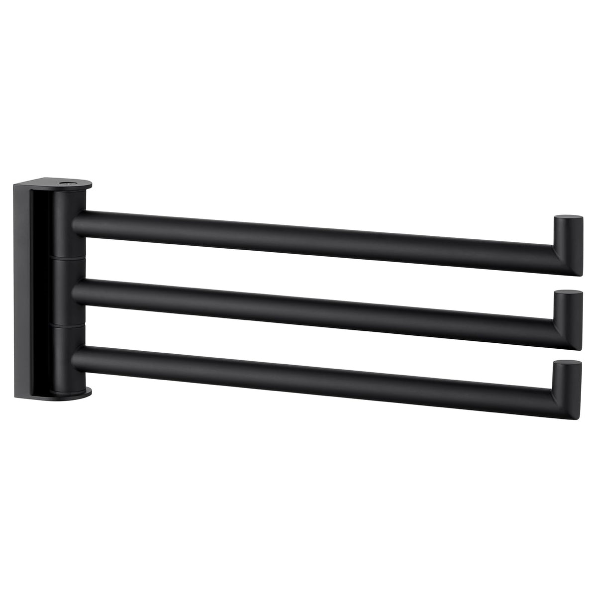 Angle Simple swivel towel holder with foldable three bars for space-saving organization.