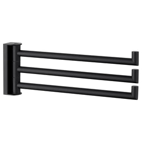 Angle Simple swivel towel holder with foldable three bars for space-saving organization.