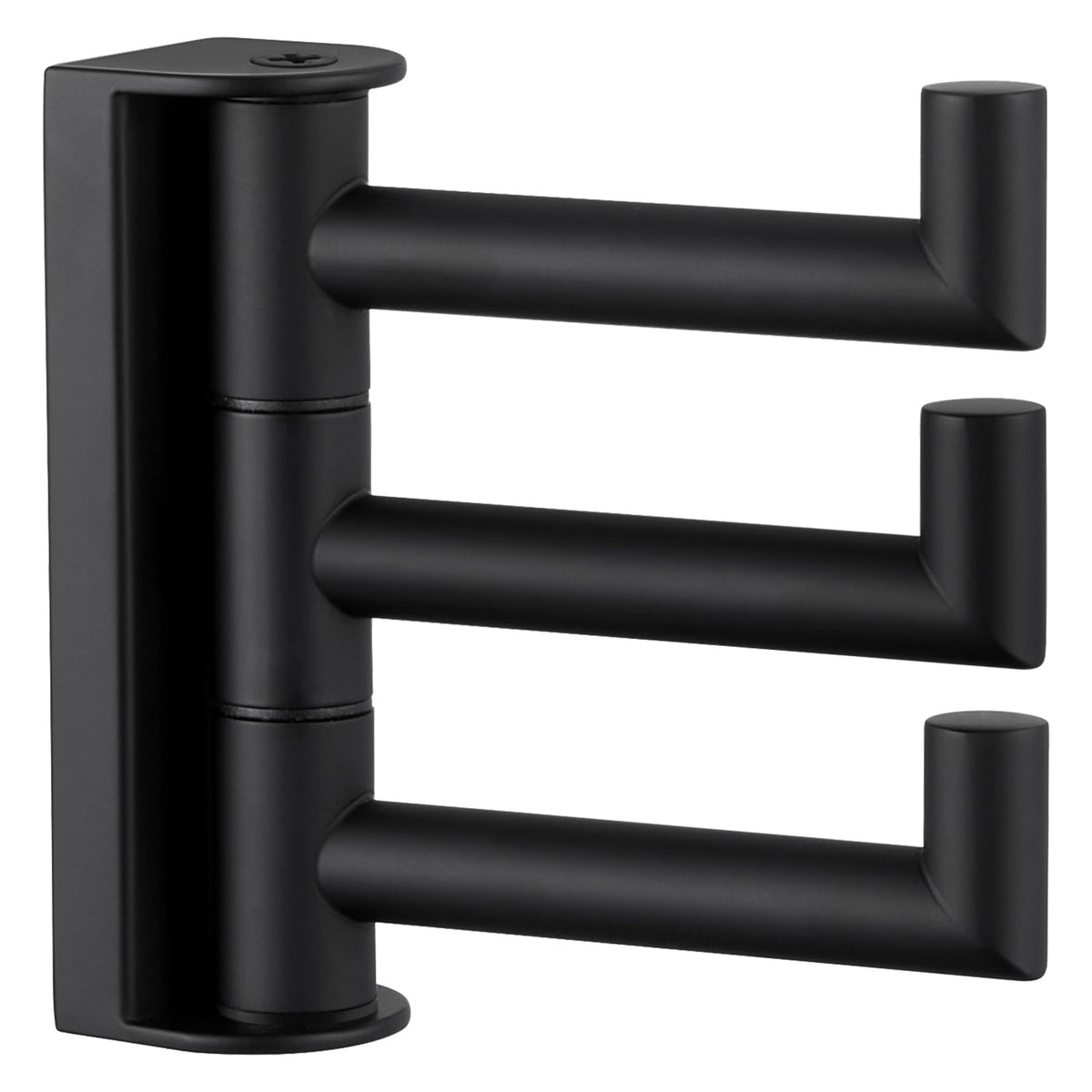 Angle Simple swivel towel hook with three arms keeps towels organized and within reach.