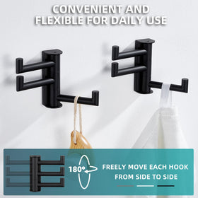 Angle Simple wide hang area fits bulkier towels or robes.