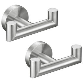 Angle Simple towel hook brushed nickel, front view, keeps towels neatly organized and accessible.