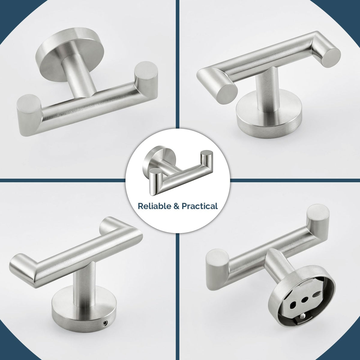 Angle Simple towel hook brushed nickel, secure-hold design for reliable daily use.