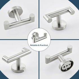 Angle Simple towel hook brushed nickel, secure-hold design for reliable daily use.