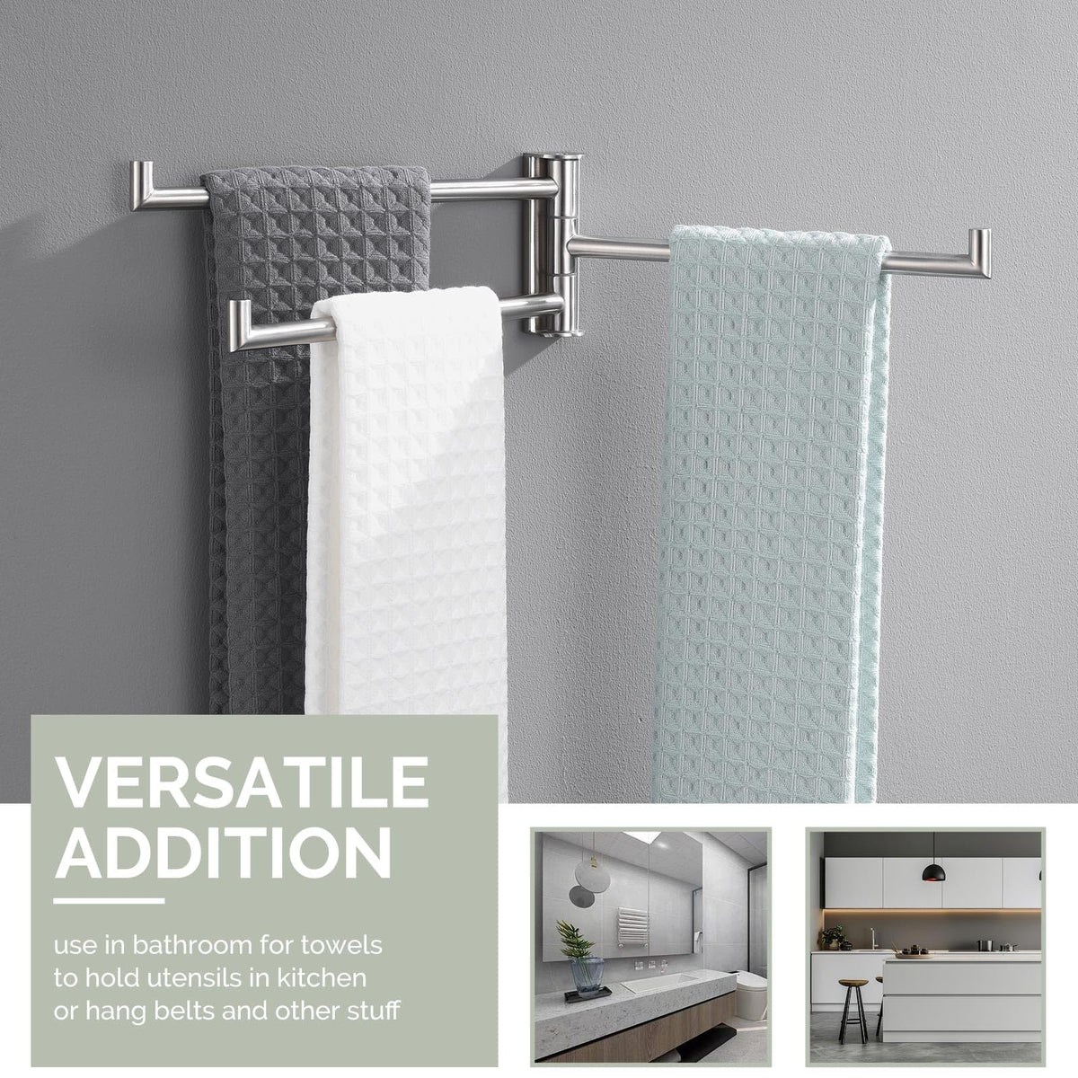 Angle Simple versatile hanger suitable for towels, scarves, or accessories.