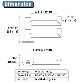 Angle Simple versatile-hanging solution for bathroom and kitchen.