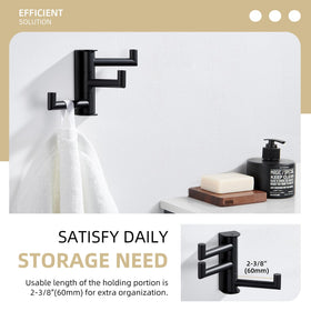 Angle Simple wall coat holder securely mounts for robes and light outerwear.