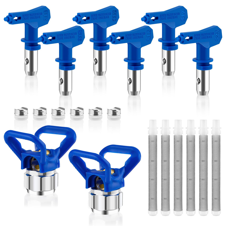 Anglecai 14-piece airless sprayer tips set enables versatile nozzle choices for precise projects