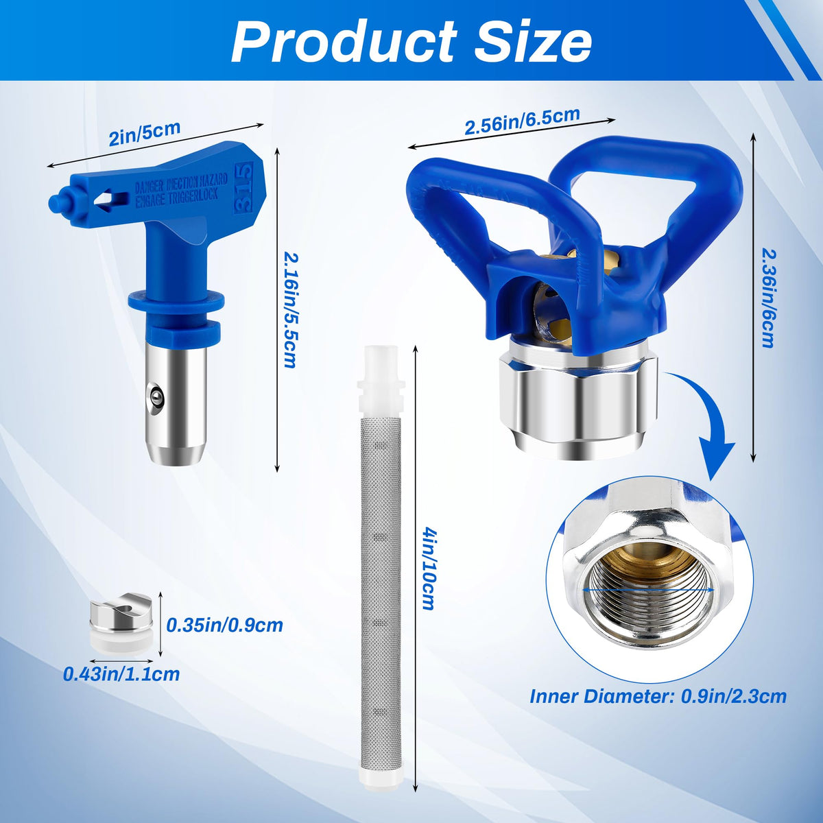 Anglecai 6 reversible spray nozzles provide stable performance and wear resistance for long-term use