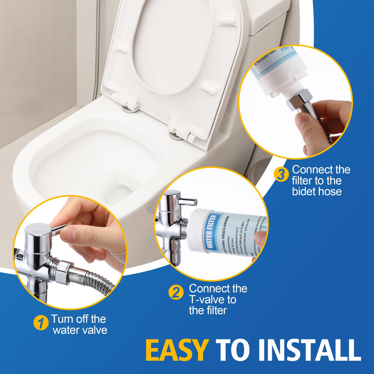 Various hose connections ensure wide compatibility during installation.
