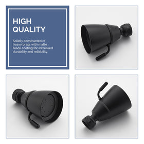 Angle Simple shower head provides wide coverage for thorough rinses