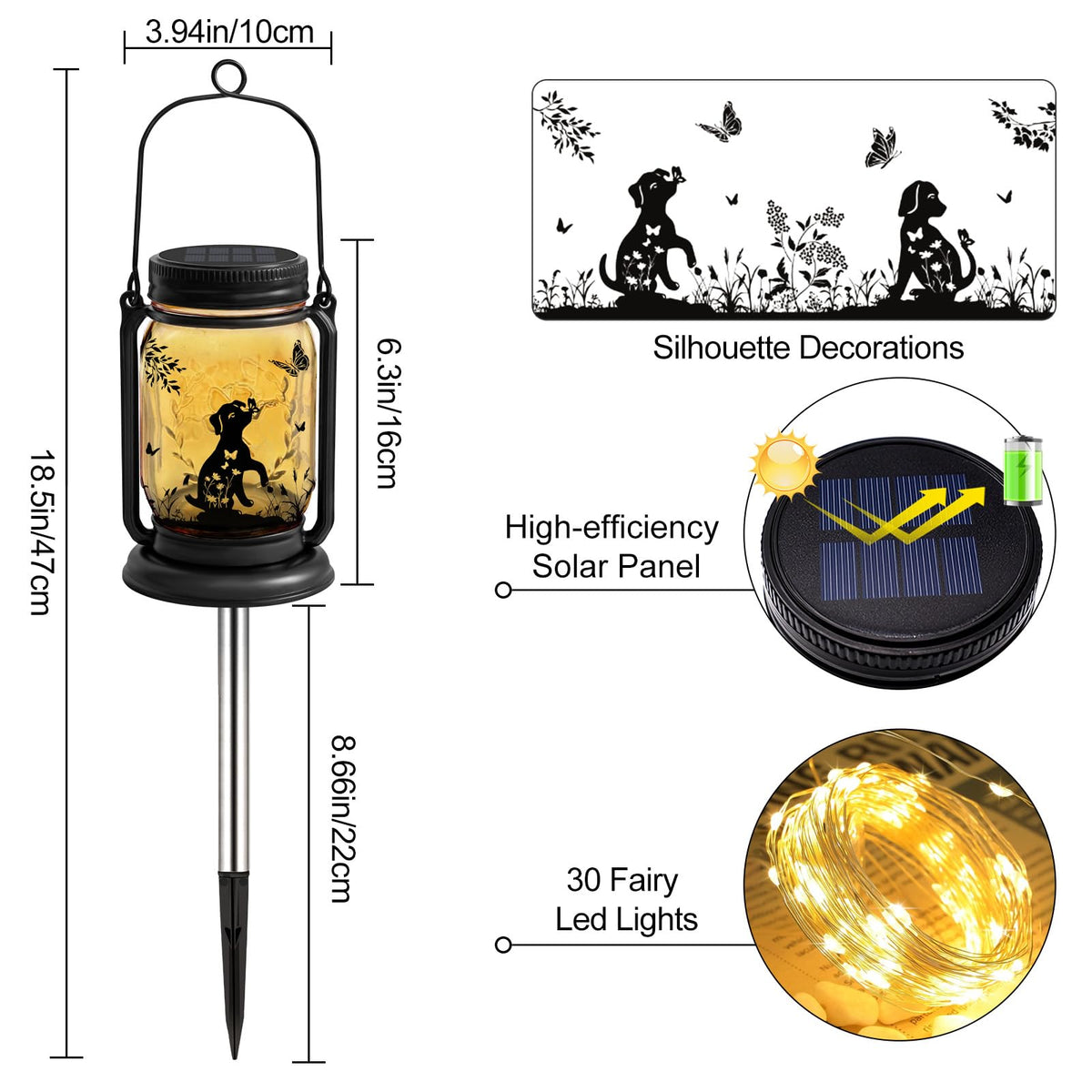 ANGMLN 3-in-1-solar-lantern illuminates lawn, table, and hook placements with warm LED light.