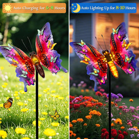 ANGMLN 41-inch butterfly garden statue stands tall as a striking outdoor focal point.