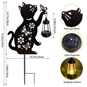 ANGMLN black cat hanging lantern adds cozy charm to a porch