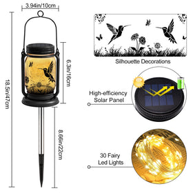 ANGMLN hummingbird lantern on stake lights walkways softly.