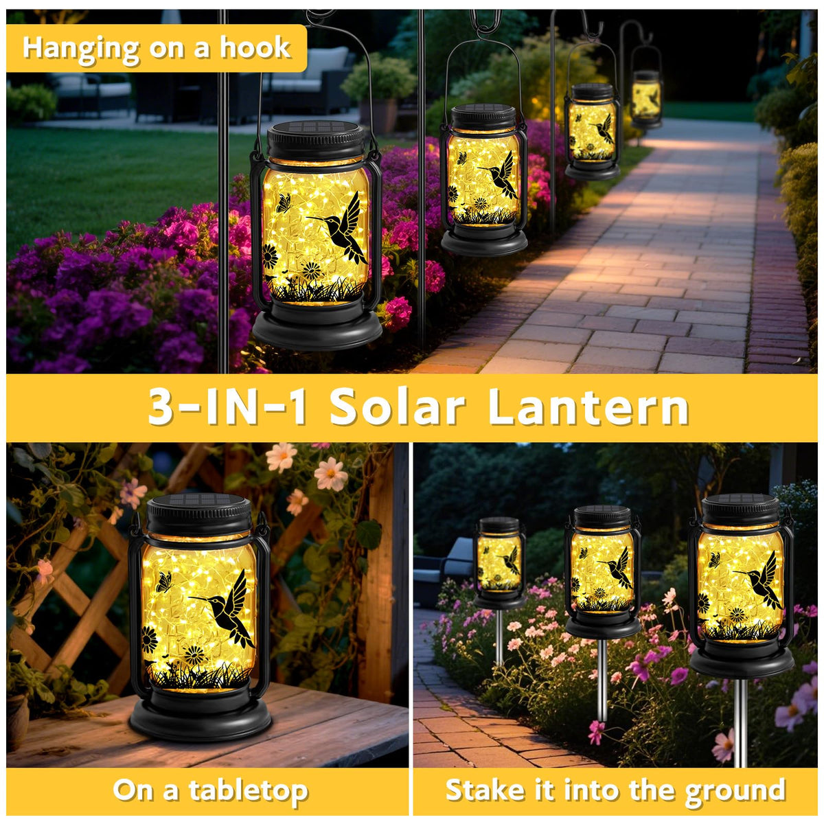 ANGMLN hummingbird lantern table use adds cozy outdoor ambiance.