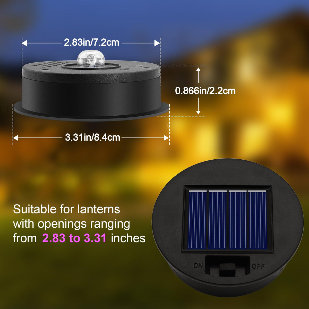 ANGMLN lantern top replacement fits 2.83-inch openings ensuring broad compatibility