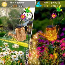 ANGMLN metal hanging lantern against outdoor backdrop, rust-resistant design