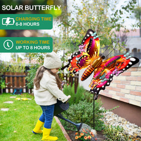 ANGMLN patio yard butterfly light highlights your garden edges.
