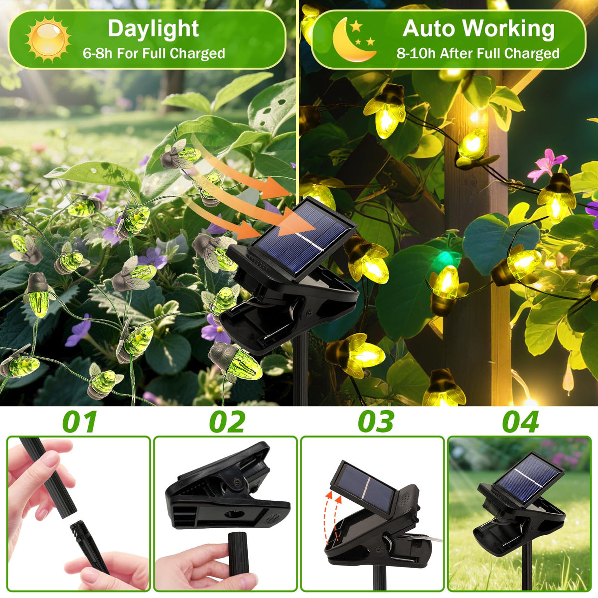 ANGMLN Solar Firefly Lights brightening a patio for cozy gatherings
