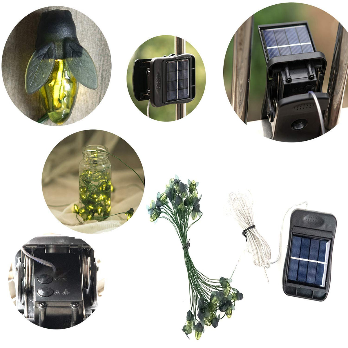 ANGMLN Solar Firefly Lights quick setup with stakes and clips