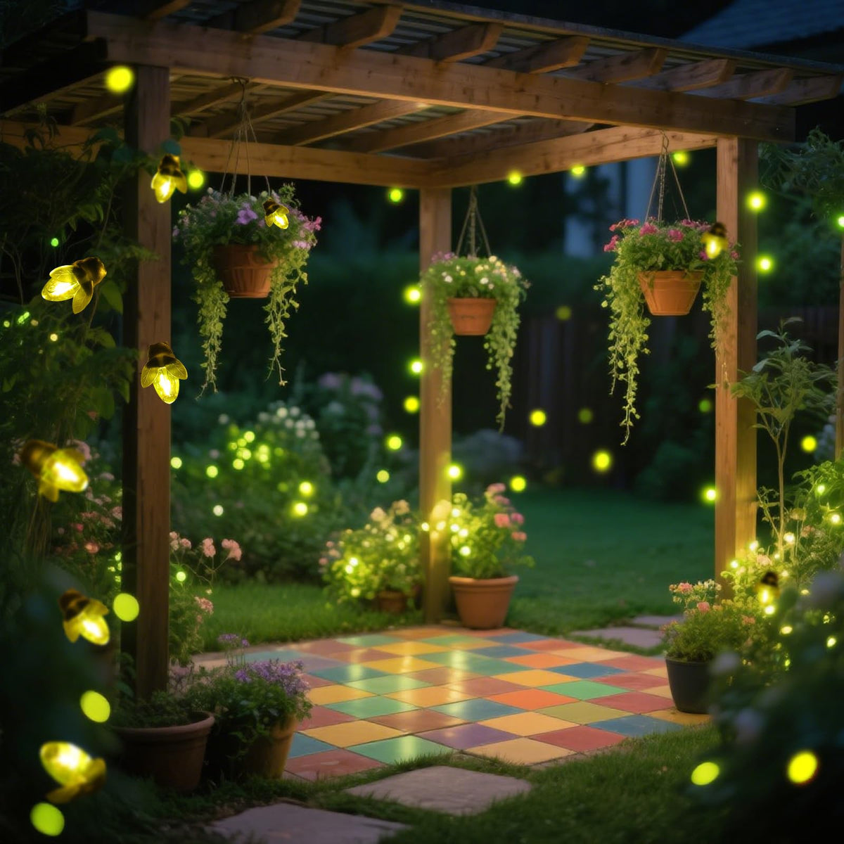 ANGMLN Solar Firefly Lights with IP65 panel for year-round outdoor use