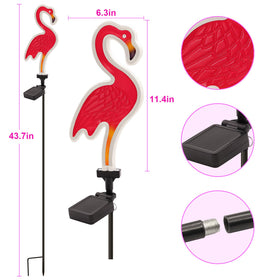 ANGMLN solar flamingo light decorates backyard with vibrant color
