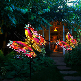 ANGMLN solar-powered stake lights up garden walkways.