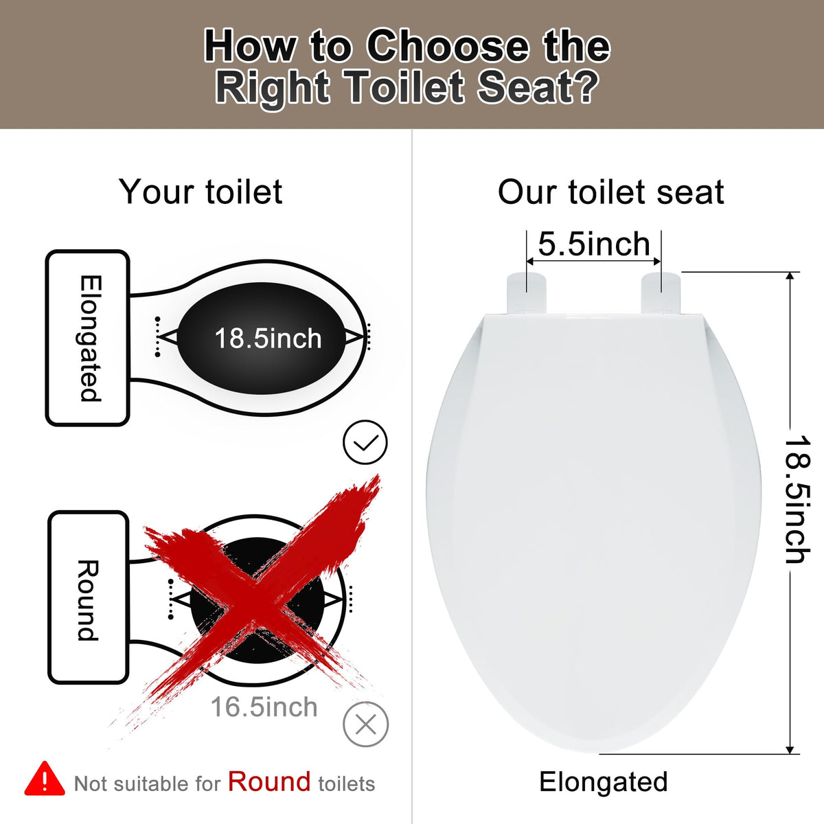 Angol Shiold elongated seat's stain-resistant surface stays easy to wipe clean.