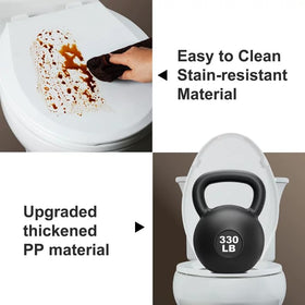 Angol Shiold universal fit works with most 18.5-inch toilet bowls.