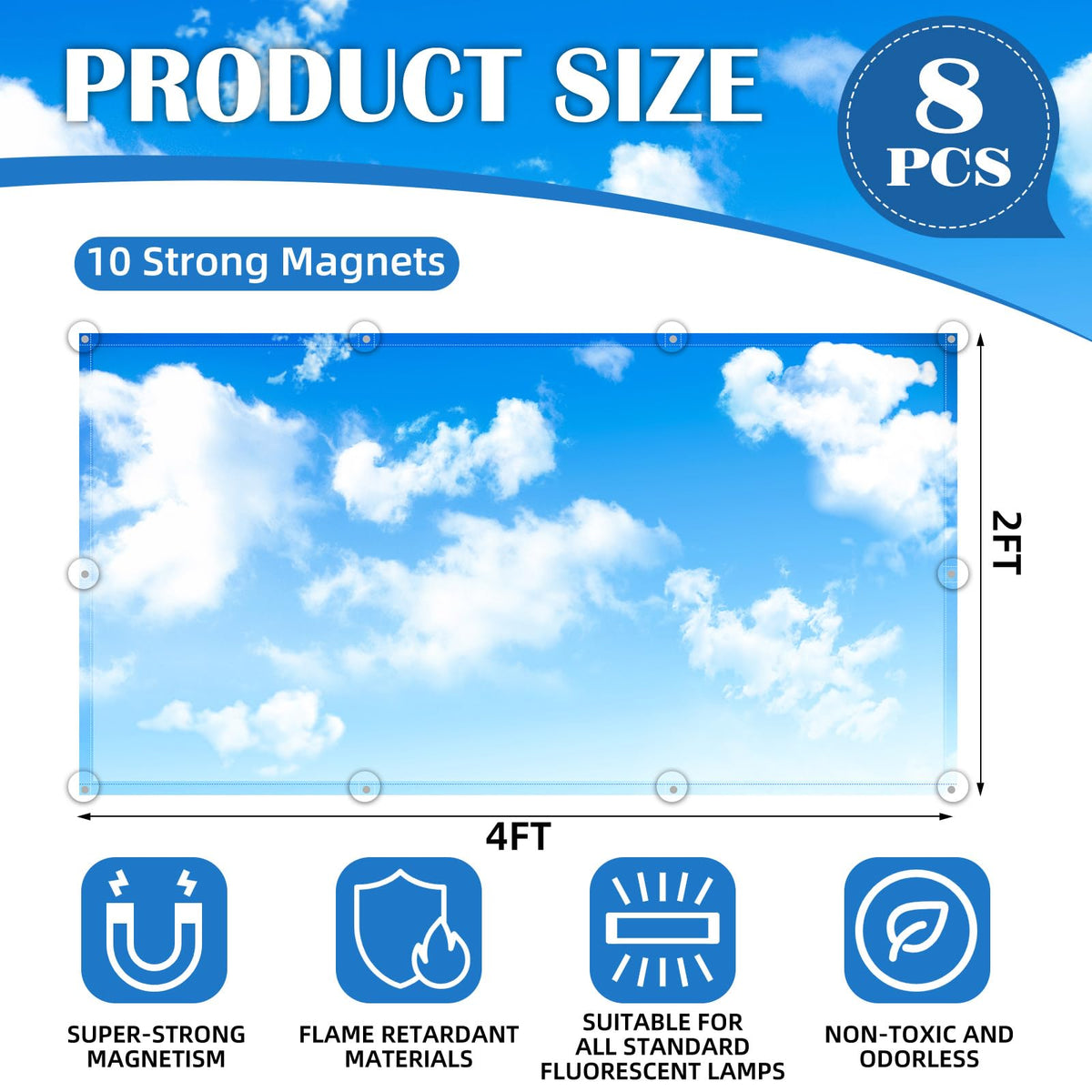 ANGSYLTH white clouds design light diffuser helps create a calmer work environment.
