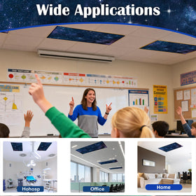 ANGSYLTH 2x4-foot covers upgrade classrooms with calm, glare-free overhead lighting.