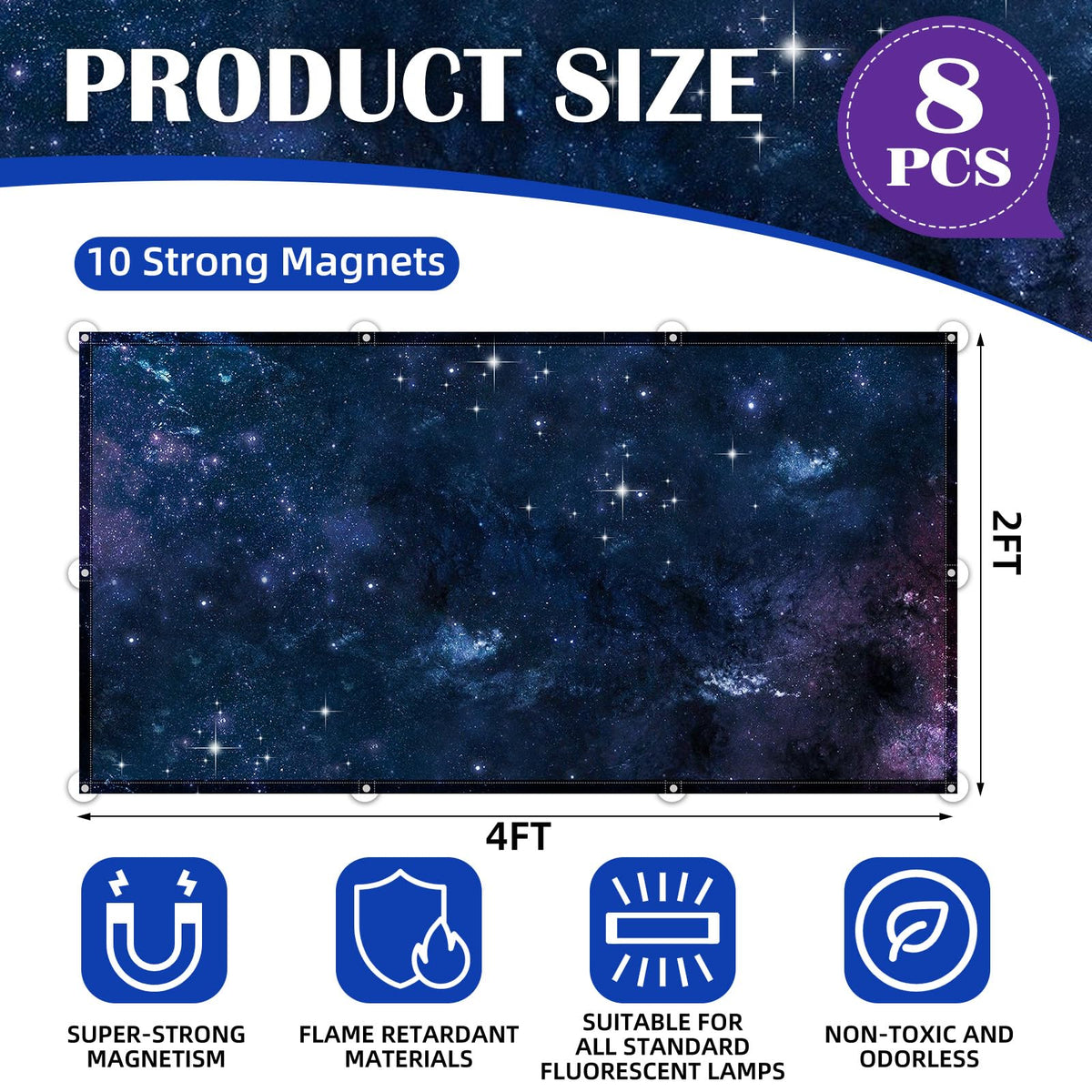 ANGSYLTH magnetic adhesion keeps 4x2 ft diffusers secure without tools.