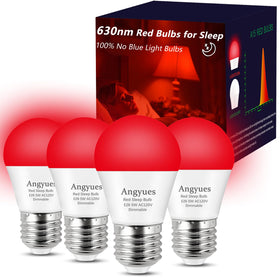 Angyues 630nm red sleep bulb creates a calm bedtime ambiance without blue light.