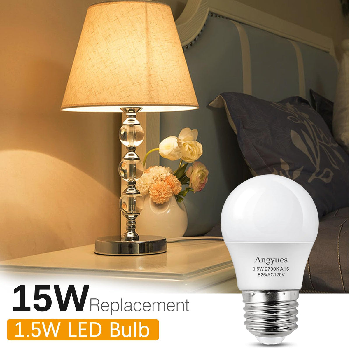 Angyues flicker-free LED bulb with whisper-quiet operation for calm rooms