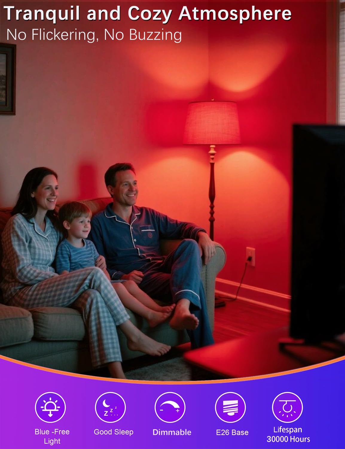 Angyues red glow creates a sunset like ambiance without harsh glare.