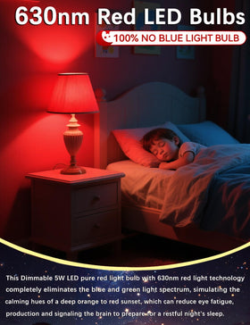 Angyues dimmable red light bulb showing smooth control for night lighting.