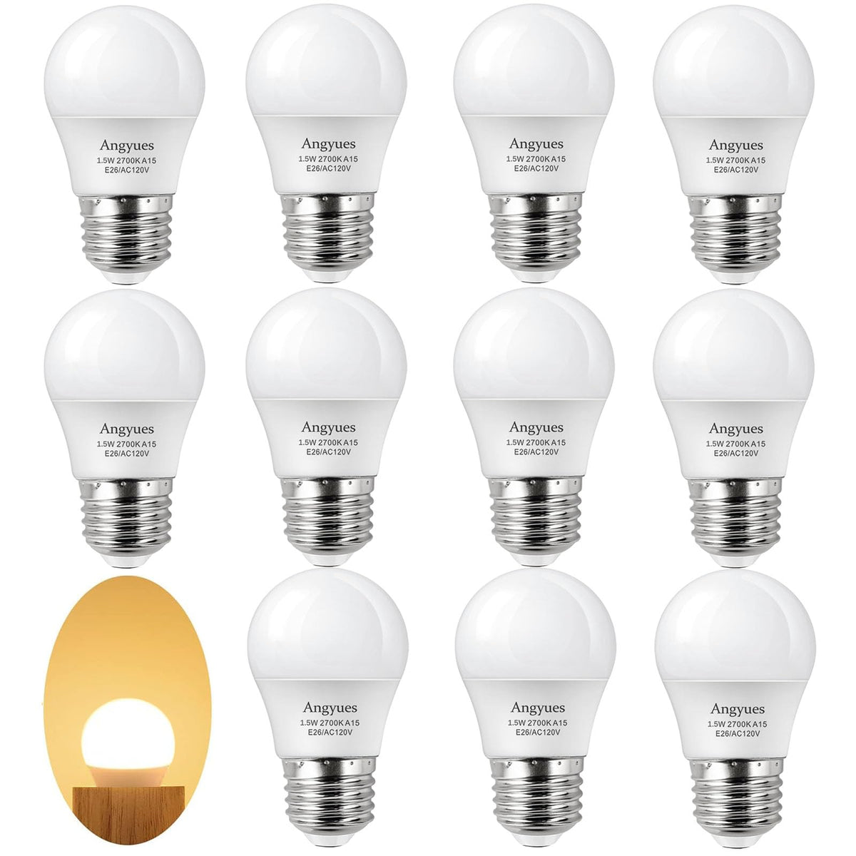 Angyues soft white 2700K LED bulb for warm, comfortable bedroom lighting