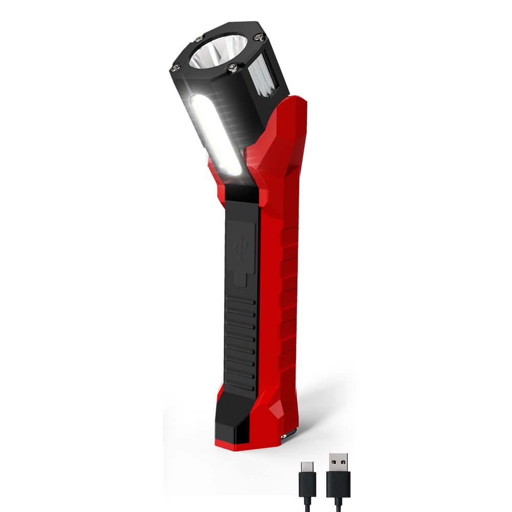 Anhay Rechargeable Work Light 1200 lumens for precise car repairs in dim garages.