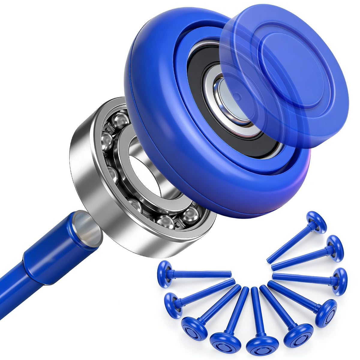 ANJAHOME nylon roller quiet 2in with 6200-2RS bearings reduces garage noise.