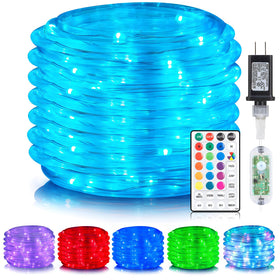 ANJAYLIA 66ft rope light outdoors adds vibrant color to any space.