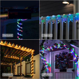 ANJAYLIA rope lights used for holiday decorating with multicolor effects