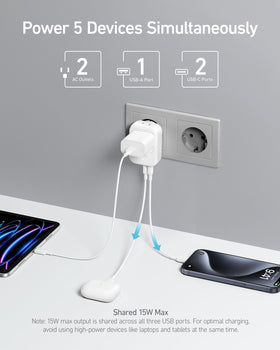 Anker Travel Adapter with USB-A port for versatile device charging