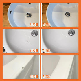 Ankita porcelain repair kit white sink tile highlights versatile on-surface repairs.