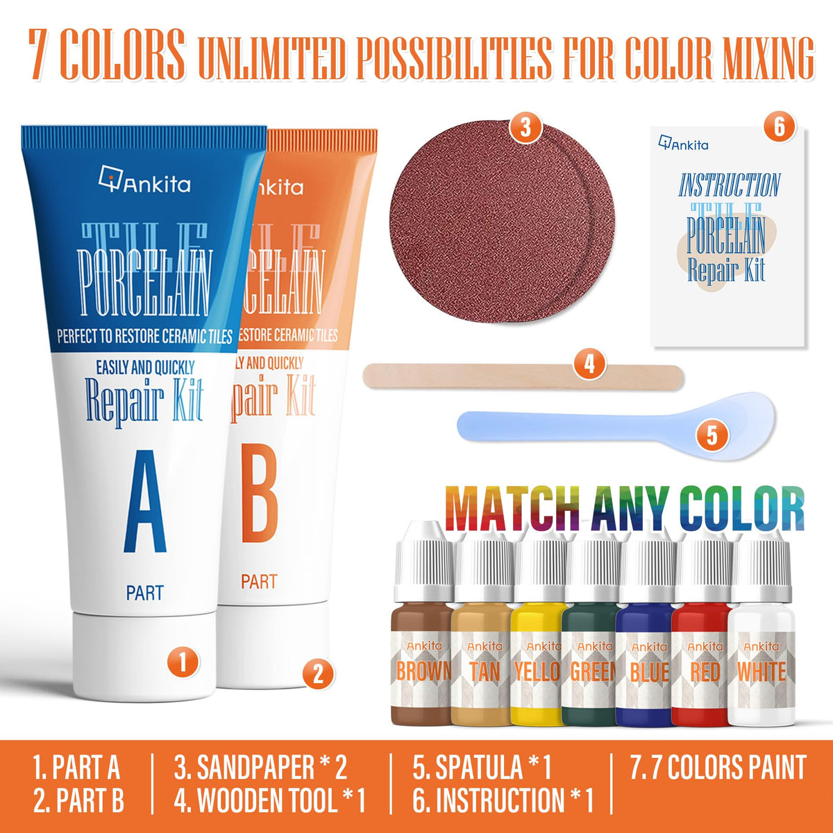 Ankita Tile Repair Kit application manual provides step-by-step DIY guidance.