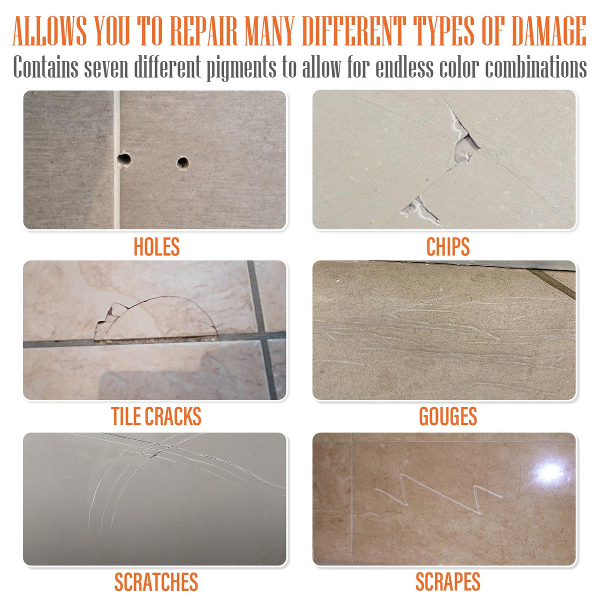 Ankita Tile Repair Kit durable finish forms a hard, wear-resistant surface.