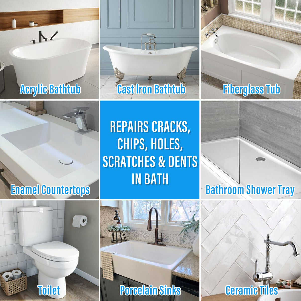 Ankita tub repair kit white heat resistant surface maintains color