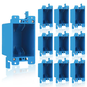 ANKYLHUA 10-pack single-gang outlet box front view for neat old-work installations.