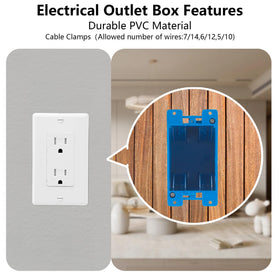 ANKYLHUA 14-cubic-inch plastic outlet box shows spacious capacity for wiring projects.